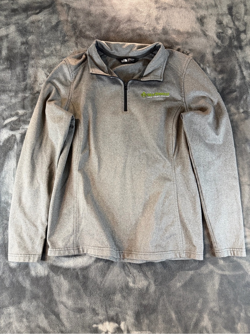 The North Face grey quarter zip sweatshirt size L
